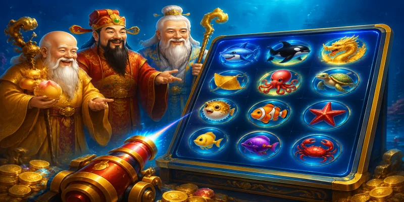 Bảng quy đổi hệ số thưởng của các loài sinh vật biển từ tiểu cá đến đại boss rồng vàng.